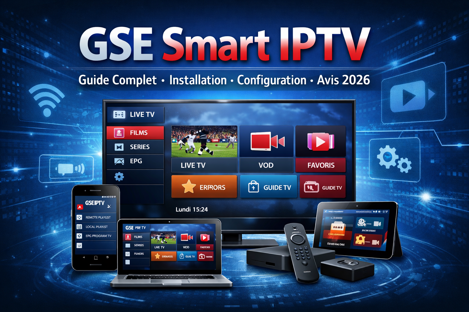 GSE Smart IPTV player interface on iPhone